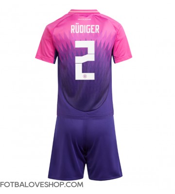 Německo Antonio Rudiger #2 Dětské Venkovní Dres ME 2024 Krátký Rukáv (+ trenýrky)